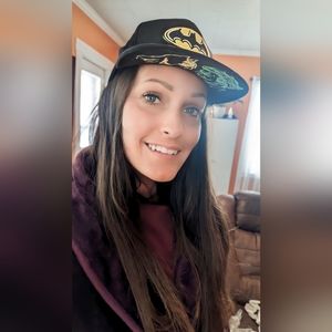 Black vintage Batman flat rim hat with Joker and Batman